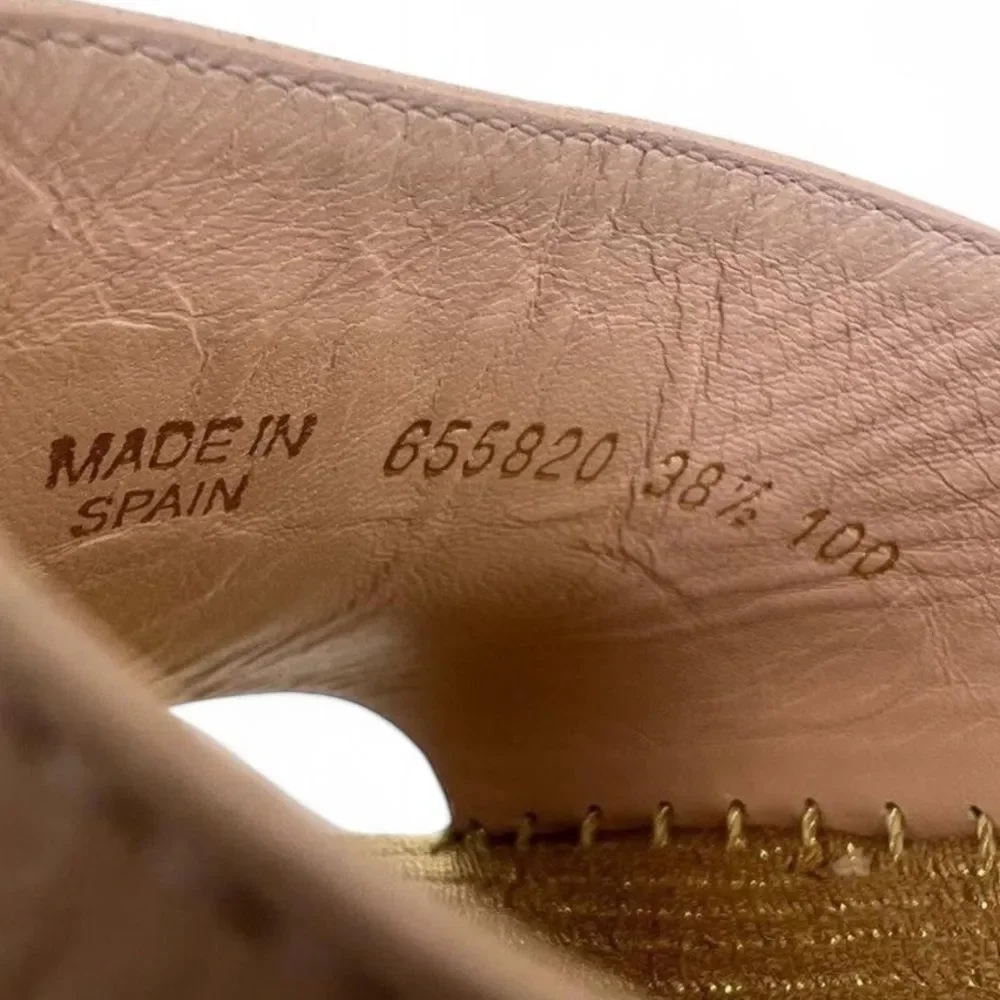 GUCCI Pink GG Logo Woven Open Toe Slide Sandals Size EU38.5 - Picture 13 of 15